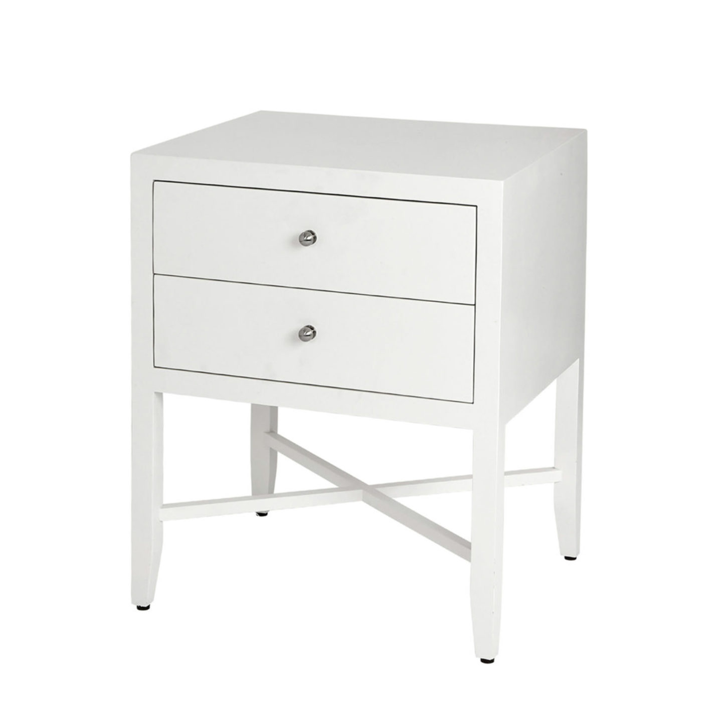 Two Drawer Bedside Table (White) by - Bloomingdales Lighting