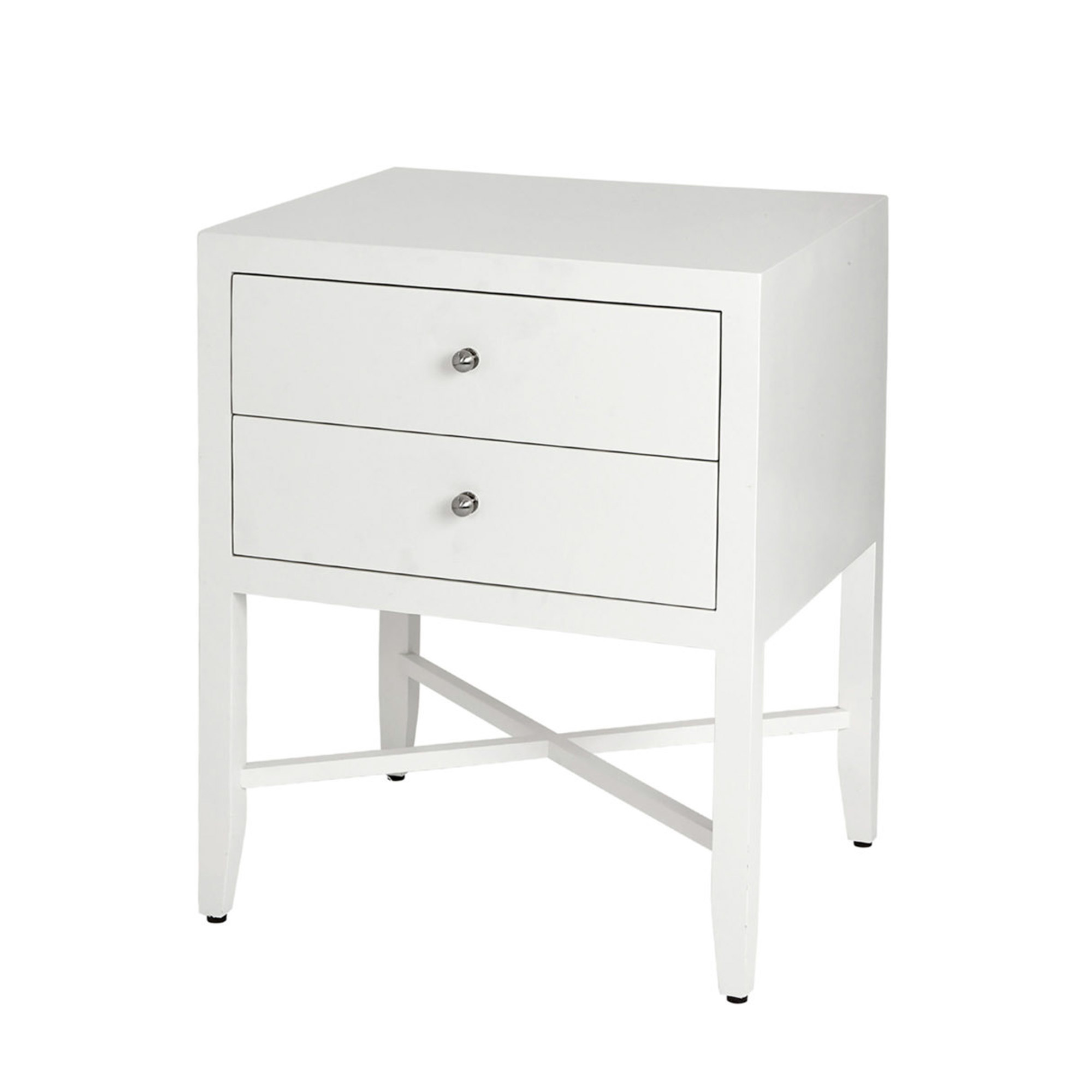 Two Drawer Bedside Table (White) - Bloomingdales Lighting