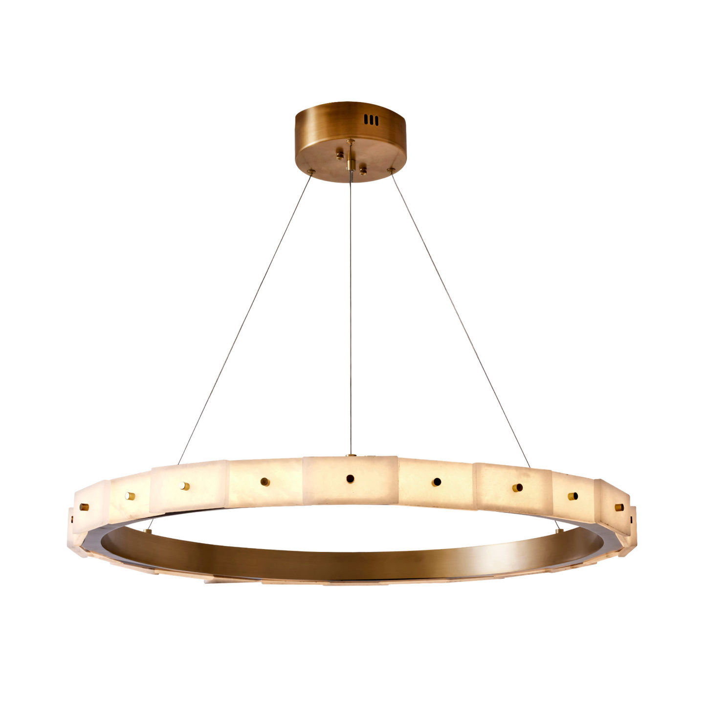 Seattle Layered Chandelier (Alabaster and Brass) by Bloomingdales -  Bloomingdales Lighting